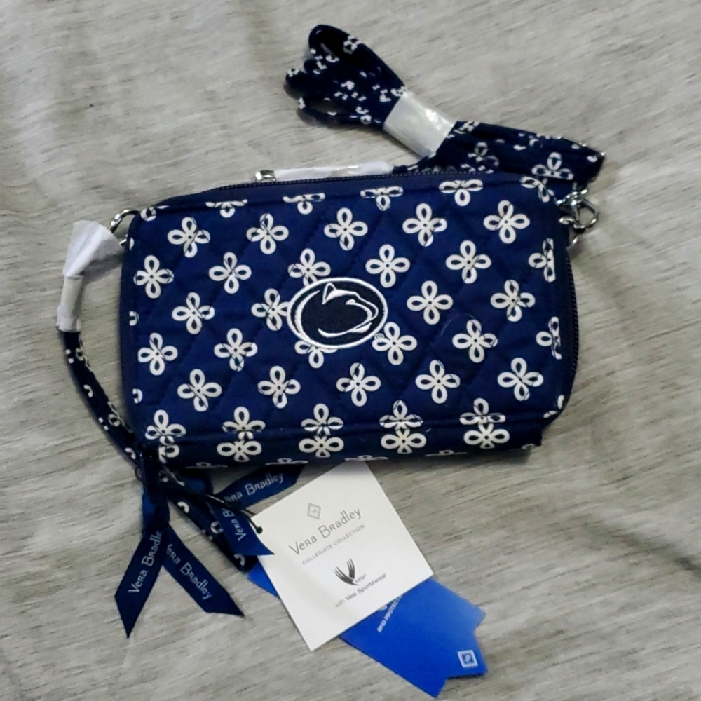 Penn State Collegiate Vera Bradley Navy Blue Wallet Crossbody Handbag